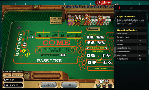 Craps to play in real AUD