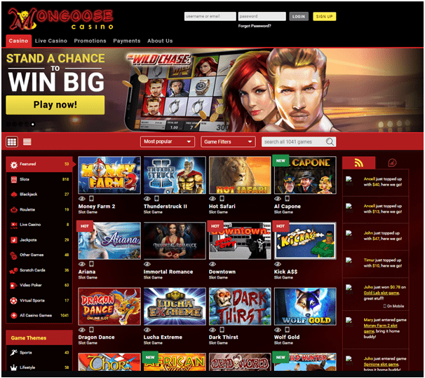 Mongoose casino games to play online